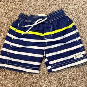 Carter's Blue and White Striped Swim Trunks
